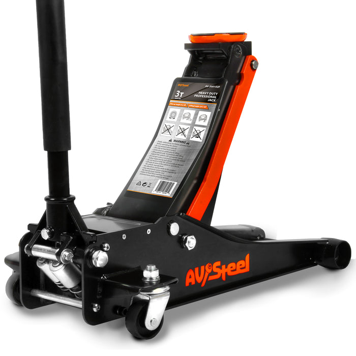 3 Ton Low Profile Floor Jack (6600 lbs), Heavy-Duty Floor Jack with Dual Pistons Quick Lift Pump, Car Floor Jack, Lifting Range 3-1/8'' to 19-7/8''