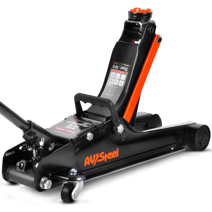 2.5 Ton Low Profile Floor Jack (5500 lbs), Heavy Duty Hydraulic Car Jack with Single Piston Pump, Lifting Range 3.4" to 14.6