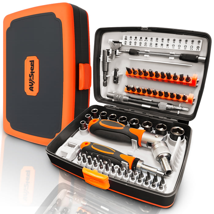 Ratcheting Screwdriver Set 68-in-1, Magnetic Screwdriver Set with Portable Storage Case