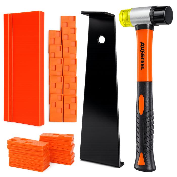 Laminate Wood Flooring Installation Kit 43 Pcs  - Tapping Block, Pull Bar, Double-Faced Mallet and Spacers
