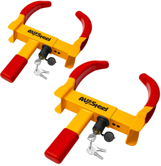 AV Steel Universal Heavy-Duty Wheel Lock 2Pcs – Adjustable Anti-Theft Tire Clamp for Vehicles