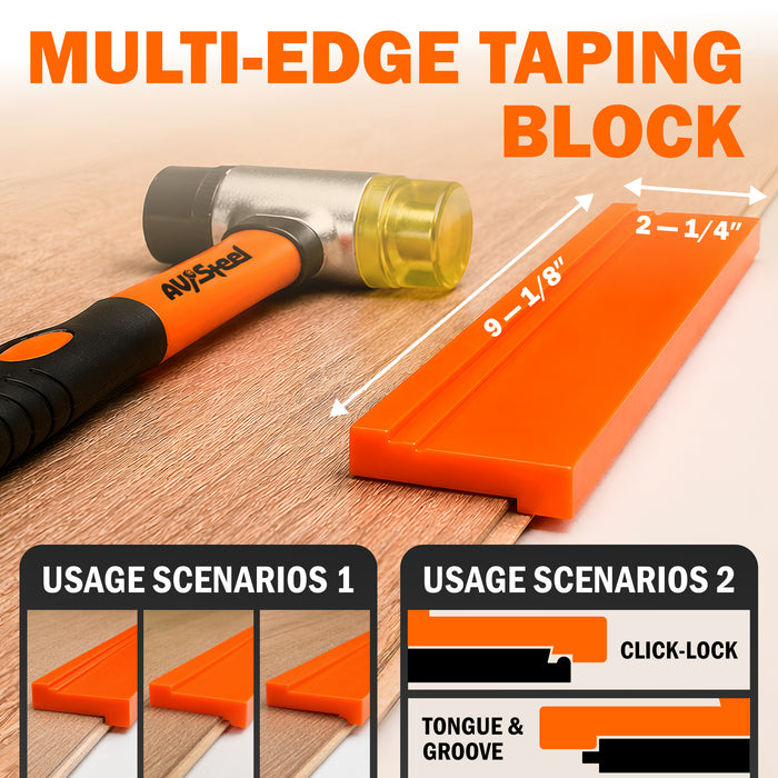 43-Piece Laminate Flooring Tools, Durable Pull Bar, Solid Double Sided Tapping Block, 40 Spacers, 33mm Double-Faced Mallet for Laminate, Hardwood, Vinyl