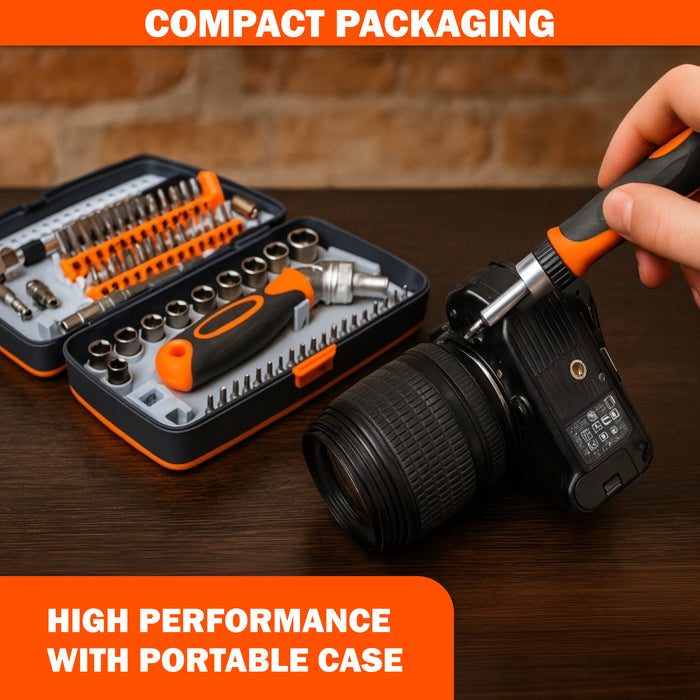 Ratcheting Screwdriver Set 68-in-1, Magnetic Screwdriver Set with Portable Storage Case