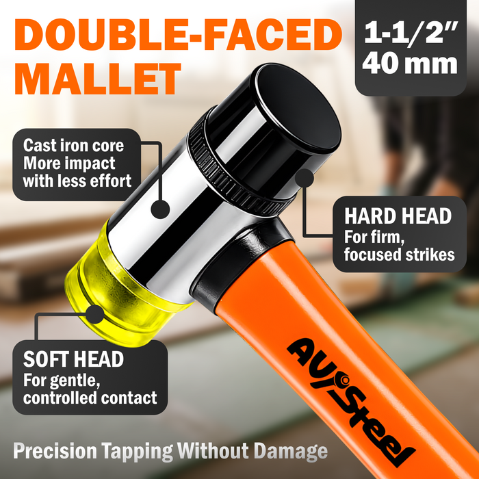 43-Piece Laminate Flooring Tools, Durable Pull Bar, Solid Double Sided Tapping Block, 40 Spacers, 33mm Double-Faced Mallet for Laminate, Hardwood, Vinyl