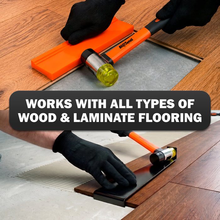 43-Piece Laminate Flooring Tools, Durable Pull Bar, Solid Double Sided Tapping Block, 40 Spacers, 33mm Double-Faced Mallet for Laminate, Hardwood, Vinyl