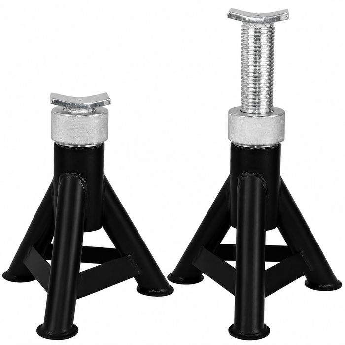 Tripod Jack Stands, 12 Ton, Heavy-Duty Steel, Screw-Type, Range 13-1/4" to 19-1/2"