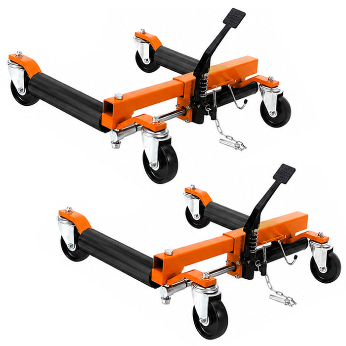 Hydraulic Wheel Dolly Jack, 24" x 22", 3300 lbs, Heavy-Duty Steel, Set of 2 pcs.