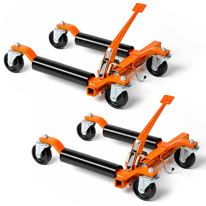 Mechanical Wheel Dolly Jack, 24" x 22", 3300 lbs, Heavy-Duty Steel, Set of 2 pcs.