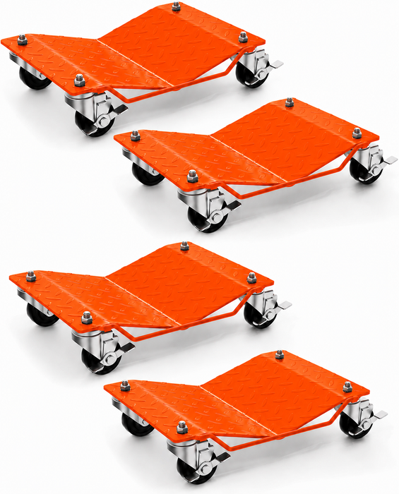 Car Wheel Dolly, 16" x 12", 6600 lbs, Heavy-Duty Steel, Set of 4 pcs.