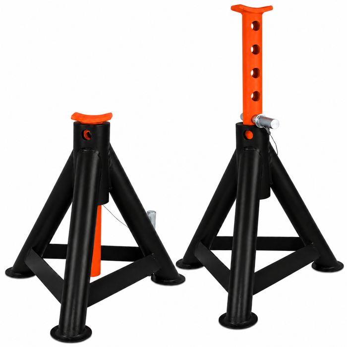 Tripod Jack Stands, 16 Ton, Heavy-Duty Steel, Solid Locking Pin, Range 18-7/8" to 28-3/8"