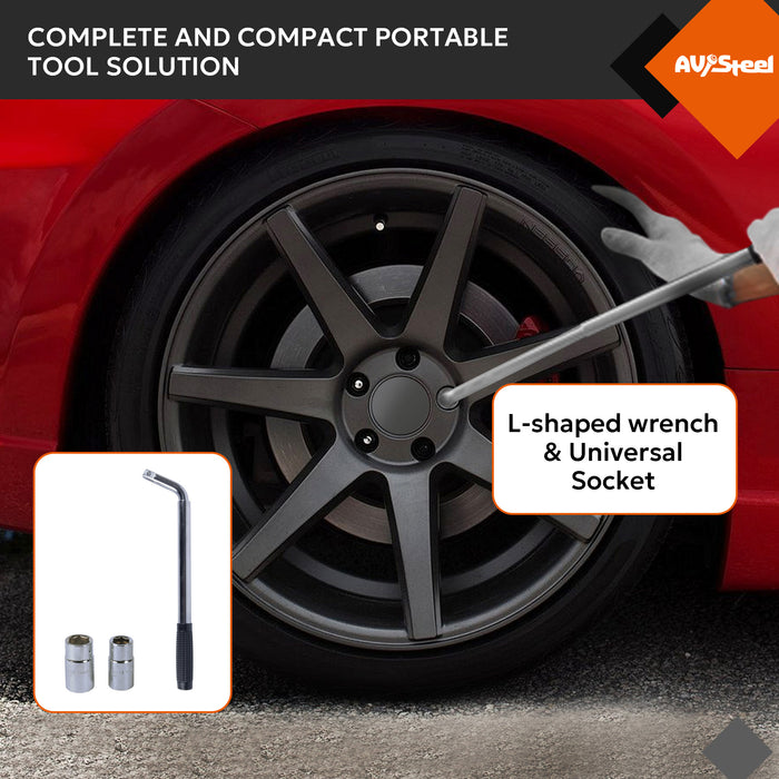 2-Ton Scissor Jack Kit - Portable Car Lift Jack with Extended Ratcheting Handle and L-Wrench for Cars, SUVs, MPVs, Sedans