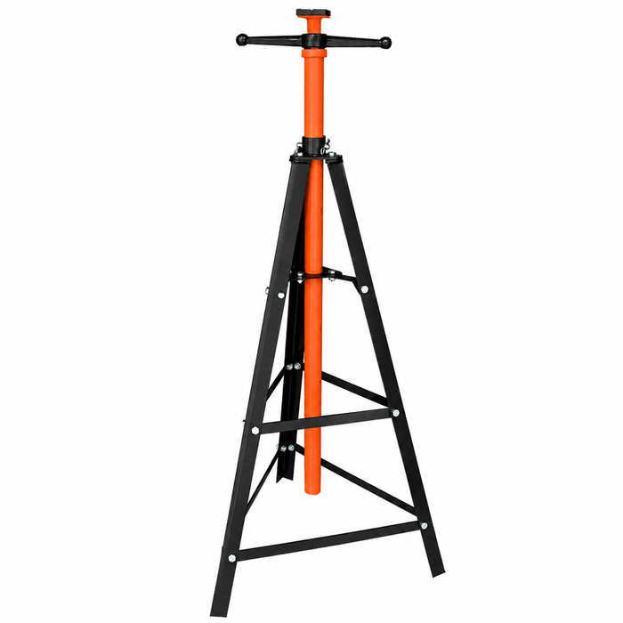 Auxiliary Support Stand 2 Ton, Heavy-Duty Steel, Rubber Saddle Pad, Range 49" to 79-3/4"