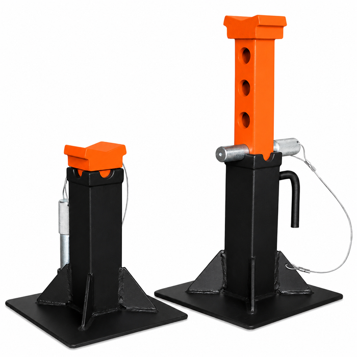 Jack Stands 7 Ton, Heavy-Duty Steel, Solid Locking Pin, Wide Base, Range 10-1/2" to 15"