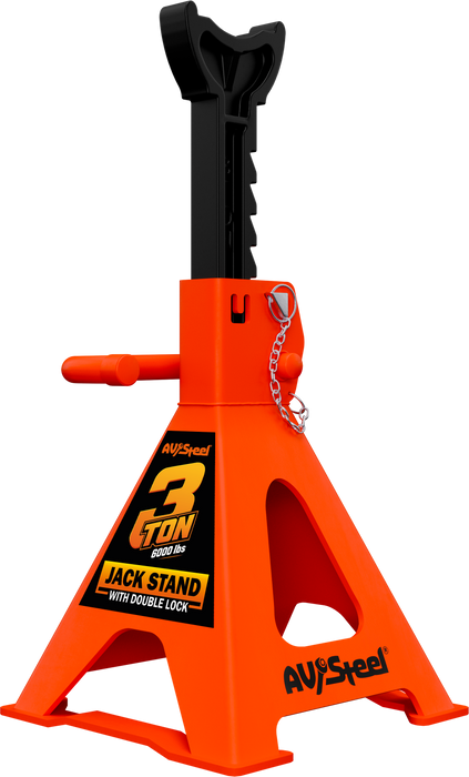 Jack Stands 3 Ton, Double Lock, Dual Base Plates, Range 11" to 16-1/8"