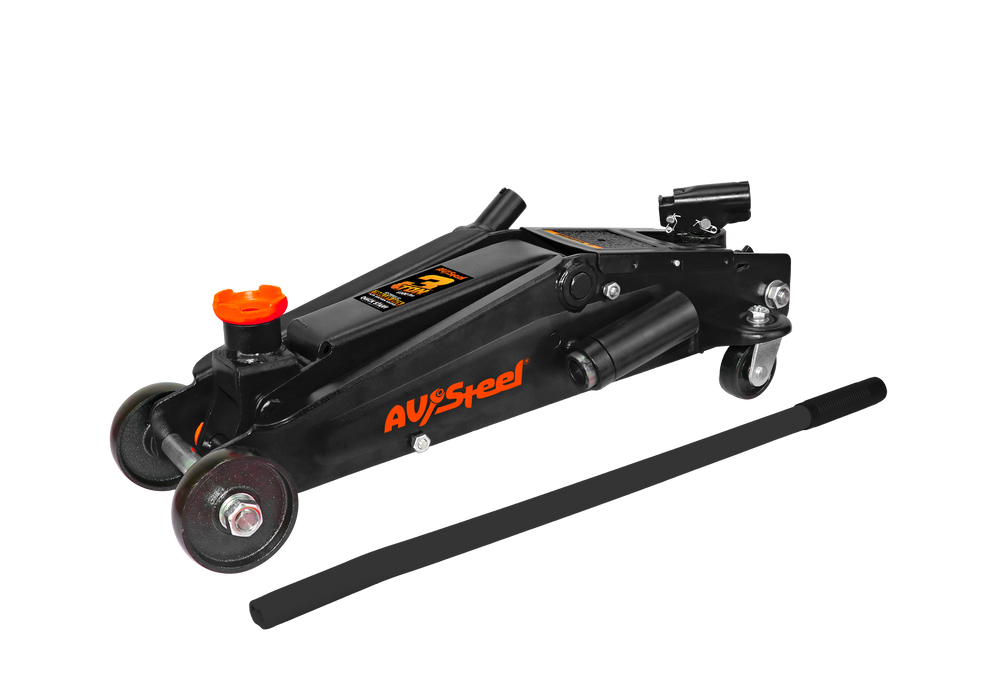 Steel Trolley Jack 3 Ton, Single Piston Pump, Extension Adapter, Quick Start, Lifting Range 6-1/4" to 17-3/4"