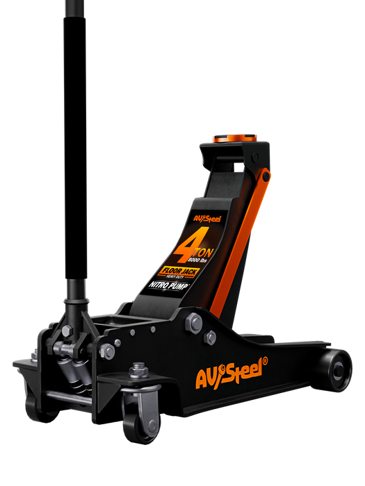 Steel Floor Jack 4 Ton, Heavy-Duty, Dual Piston Pump, Lifting Range 4-1/4" to 19-3/4"